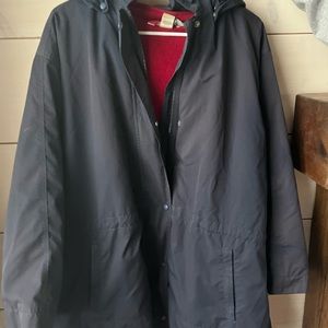Navy blue rain coat